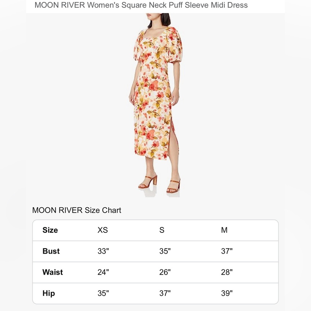 Moon River Cream Dress with Red and Orange Floral Pattern